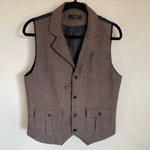 Brown Herringbone Women’s Vest S - Classic Tailored Style Academia Menswear